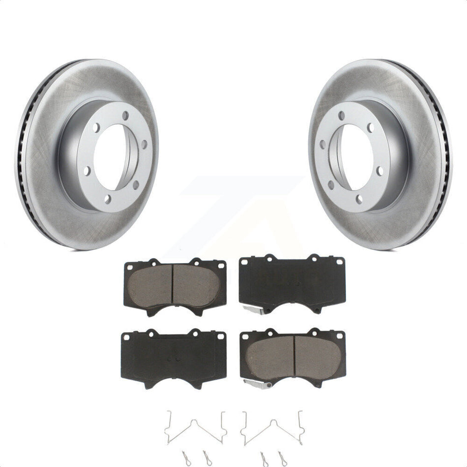 Front Coated Disc Brake Rotors And Ceramic Pads Kit For Toyota Tundra Sequoia KGC-100403 by Transit Auto