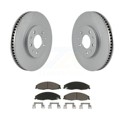 Front Coated Disc Brake Rotors And Ceramic Pads Kit For Cadillac CTS With Standard Suspension KGC-100406