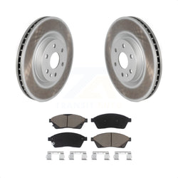 Front Coated Disc Brake Rotors And Ceramic Pads Kit For Cadillac SRX Saab 9-4X KGC-100426