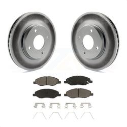 Front Coated Disc Brake Rotors And Ceramic Pads Kit For 2008 Nissan Versa 4-Wheel ABS KGC-100436
