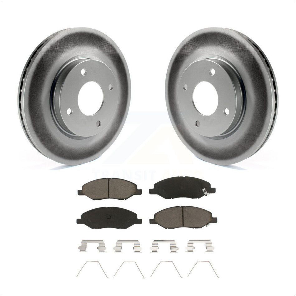 Front Coated Disc Brake Rotors And Ceramic Pads Kit For 2008 Nissan Versa 4-Wheel ABS KGC-100436 by Transit Auto