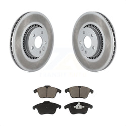 Front Coated Disc Brake Rotors And Ceramic Pads Kit For 2008-2015 Land Rover LR2 KGC-100440