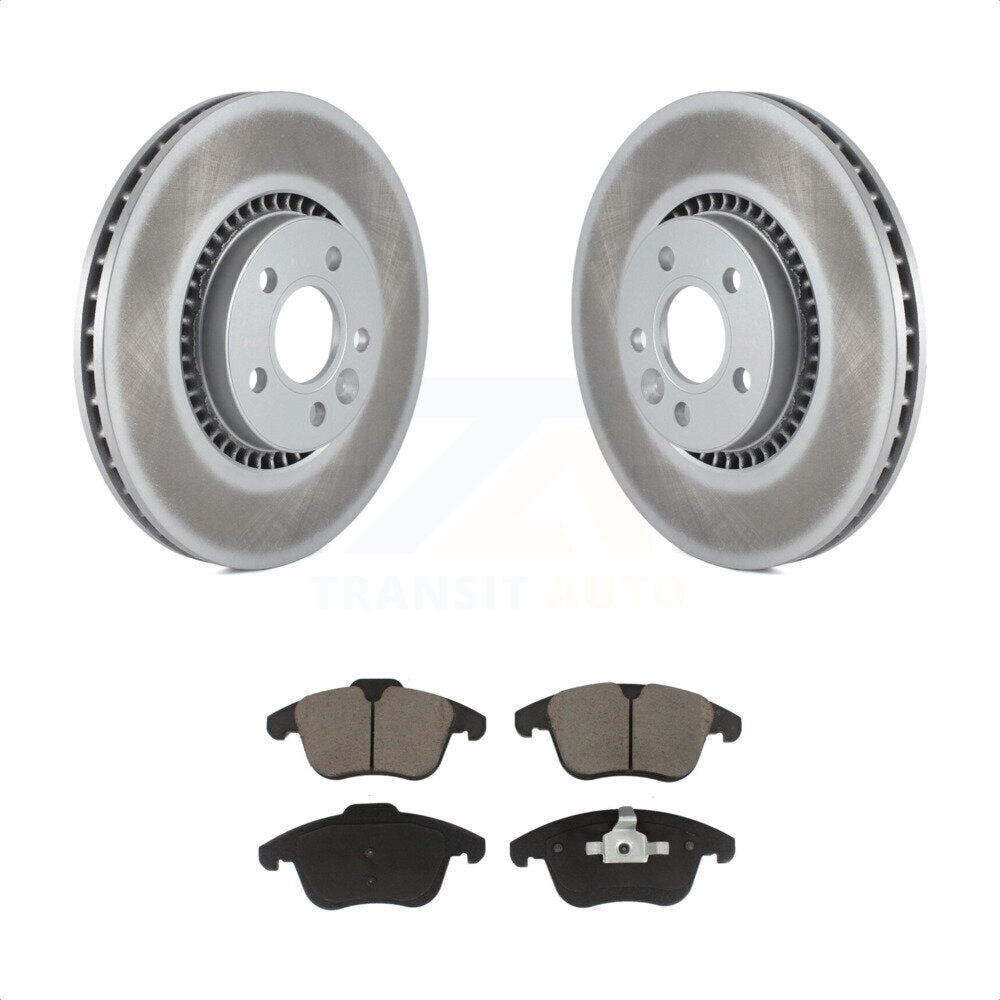 Front Coated Disc Brake Rotors And Ceramic Pads Kit For 2008-2015 Land Rover LR2 KGC-100440 by Transit Auto