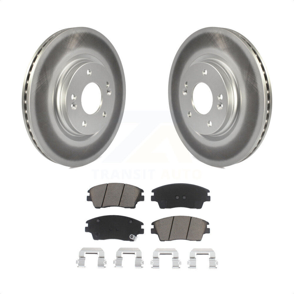 Front Coated Disc Brake Rotors And Ceramic Pads Kit For Hyundai Elantra Tucson Kia Sportage KGC-100445 by Transit Auto