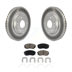 Front Coated Disc Brake Rotors And Ceramic Pads Kit For Kia Soul Hyundai Kona Elantra GT Veloster Forte Seltos KGC-100446