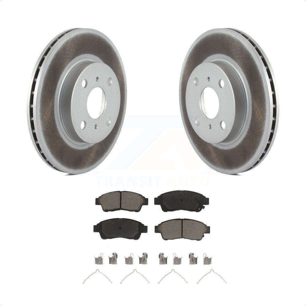 Front Coated Disc Brake Rotors And Ceramic Pads Kit For 1993-1997 Toyota Corolla Geo Prizm KGC-100453 by Transit Auto