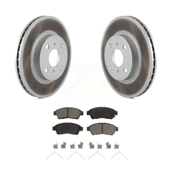 Front Coated Disc Brake Rotors And Ceramic Pads Kit For 1993-1997 Toyota Corolla Geo Prizm KGC-100453