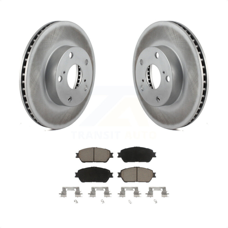 Front Coated Disc Brake Rotors And Ceramic Pads Kit For 2005-2015 Toyota Tacoma With 5 Lug Wheels KGC-100465 by Transit Auto