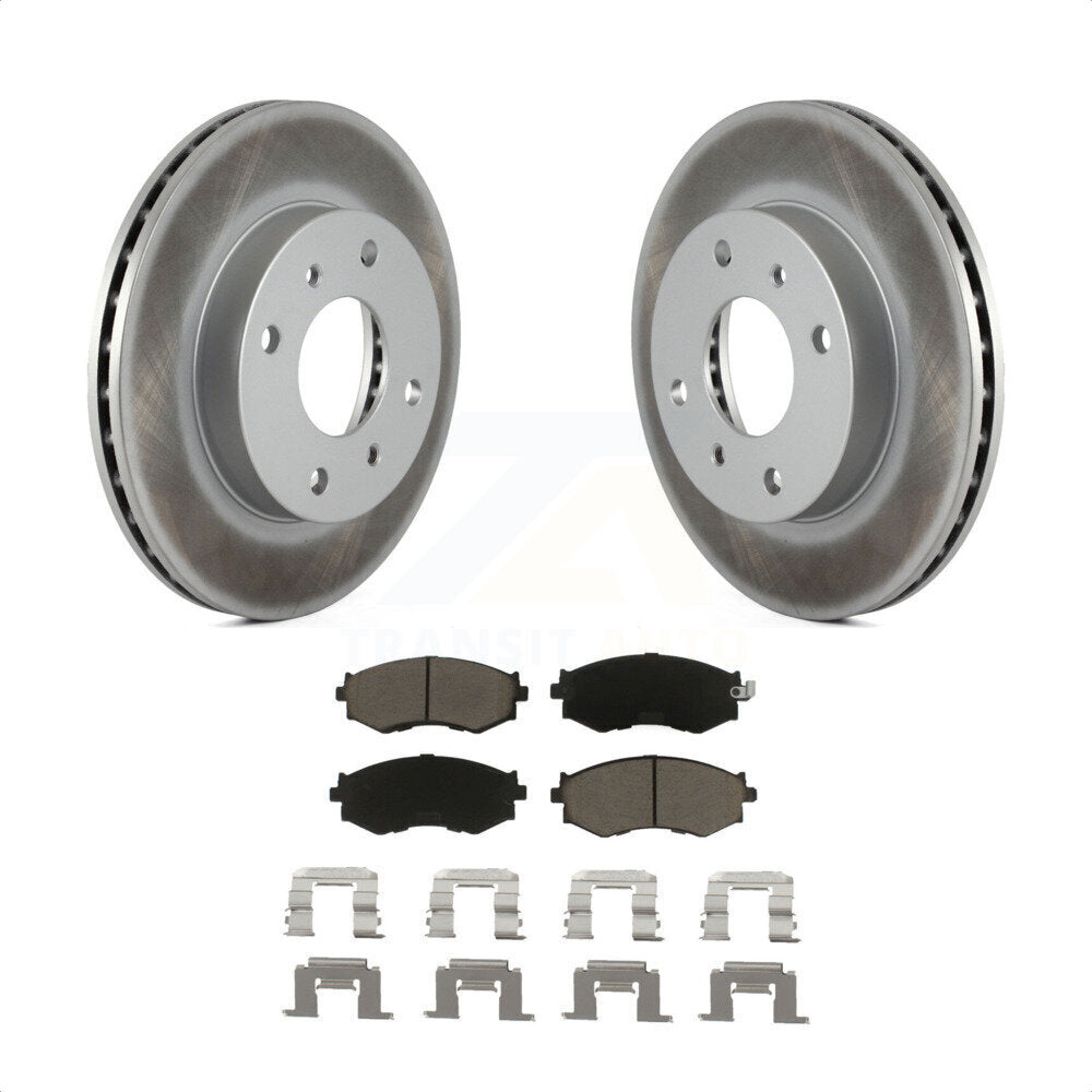 Front Coated Disc Brake Rotors And Ceramic Pads Kit For Nissan Sentra 240SX Stanza INFINITI G20 Axxess KGC-100472 by Transit Auto