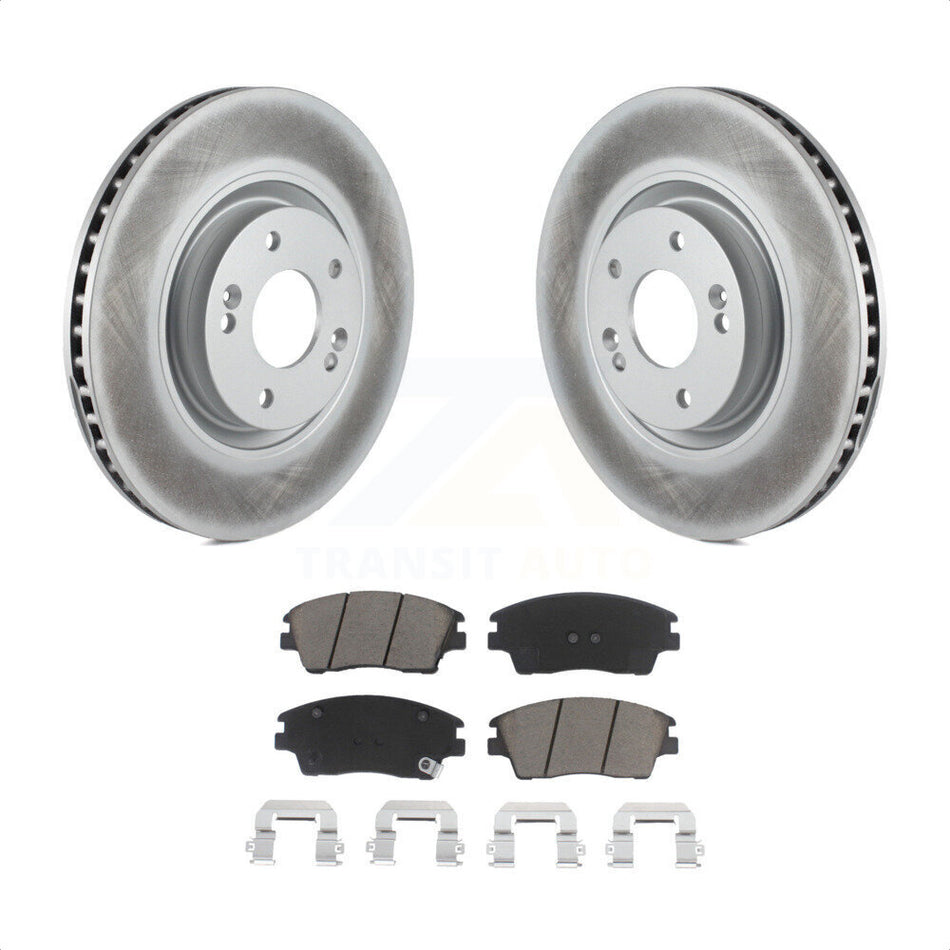 Front Coated Disc Brake Rotors And Ceramic Pads Kit For 2017-2021 Kia Sportage Turbocharged KGC-100479 by Transit Auto