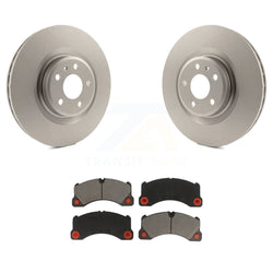 Front Coated Disc Brake Rotors And Ceramic Pads Kit For 2017 Porsche Macan Base KGC-100482