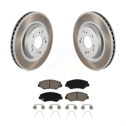Front Coated Disc Brake Rotors And Ceramic Pads Kit For 2012-2016 Honda CR-V FWD KGC-100496