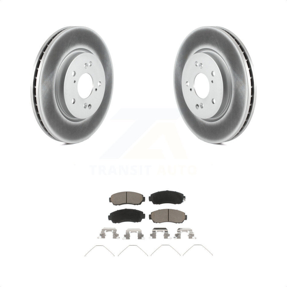 Front Coated Disc Brake Rotors And Ceramic Pads Kit For Honda CR-V Crosstour Accord KGC-100497 by Transit Auto