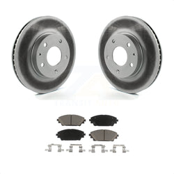 Front Coated Disc Brake Rotors And Ceramic Pads Kit For 2016-2021 Mazda CX-3 FWD KGC-100517