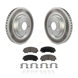 Front Coated Disc Brake Rotors And Ceramic Pads Kit For INFINITI Q50 QX50 Q60 KGC-100521