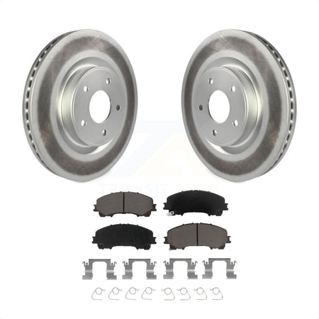 Front Coated Disc Brake Rotors And Ceramic Pads Kit For INFINITI Q50 QX50 Q60 KGC-100521 by Transit Auto