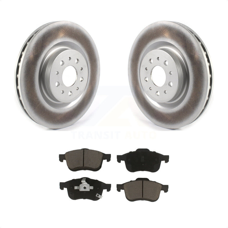 Front Coated Disc Brake Rotors And Ceramic Pads Kit For 2015-2019 Ram ProMaster City KGC-100534 by Transit Auto