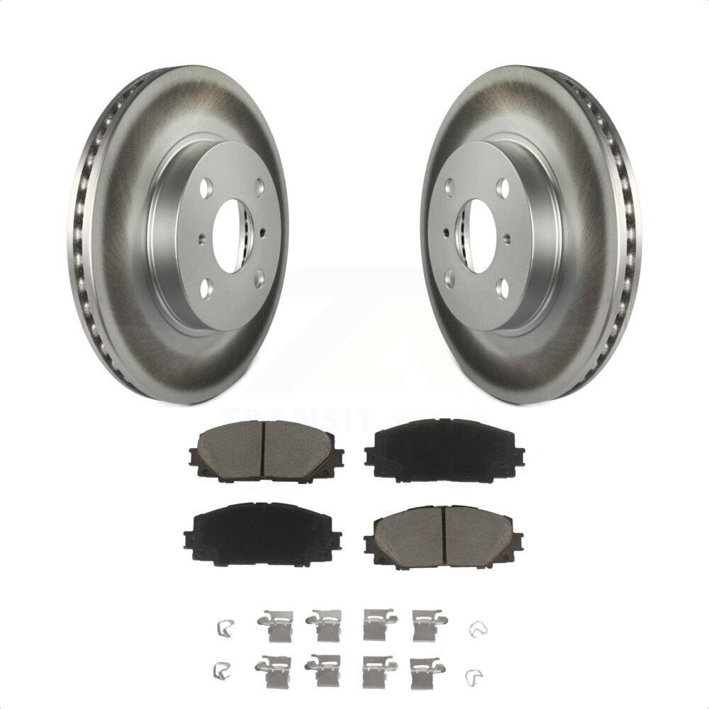 Front Coated Disc Brake Rotors And Ceramic Pads Kit For Toyota Yaris Prius C Scion iQ KGC-100549 by Transit Auto