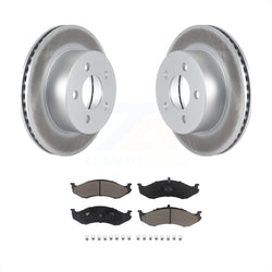 Front Coated Disc Brake Rotors And Ceramic Pads Kit For Jeep Wrangler Cherokee Grand Wagoneer TJ KGC-100551
