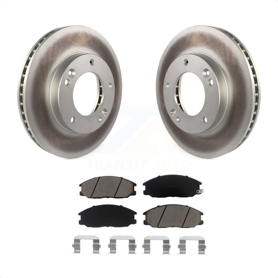 Front Coated Disc Brake Rotors And Ceramic Pads Kit For 2003-2006 Kia Sorento KGC-100556 by Transit Auto