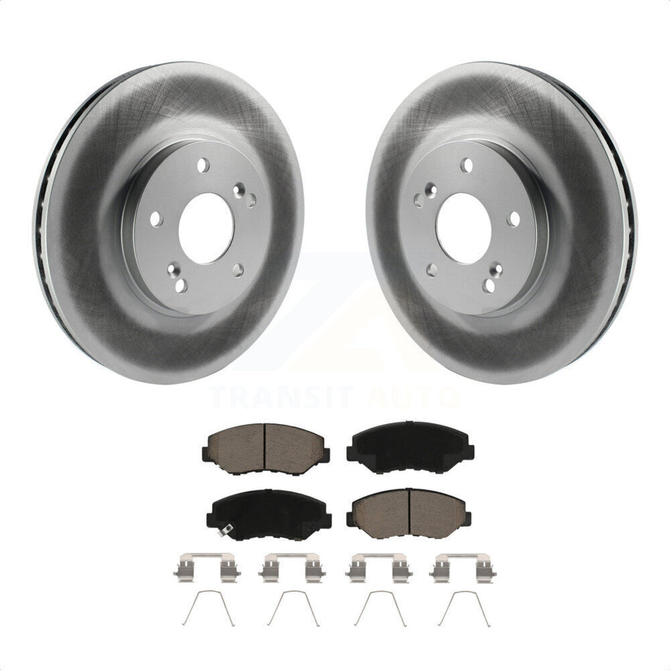 Front Coated Disc Brake Rotors And Ceramic Pads Kit For Honda Pilot Accord KGC-100560 by Transit Auto