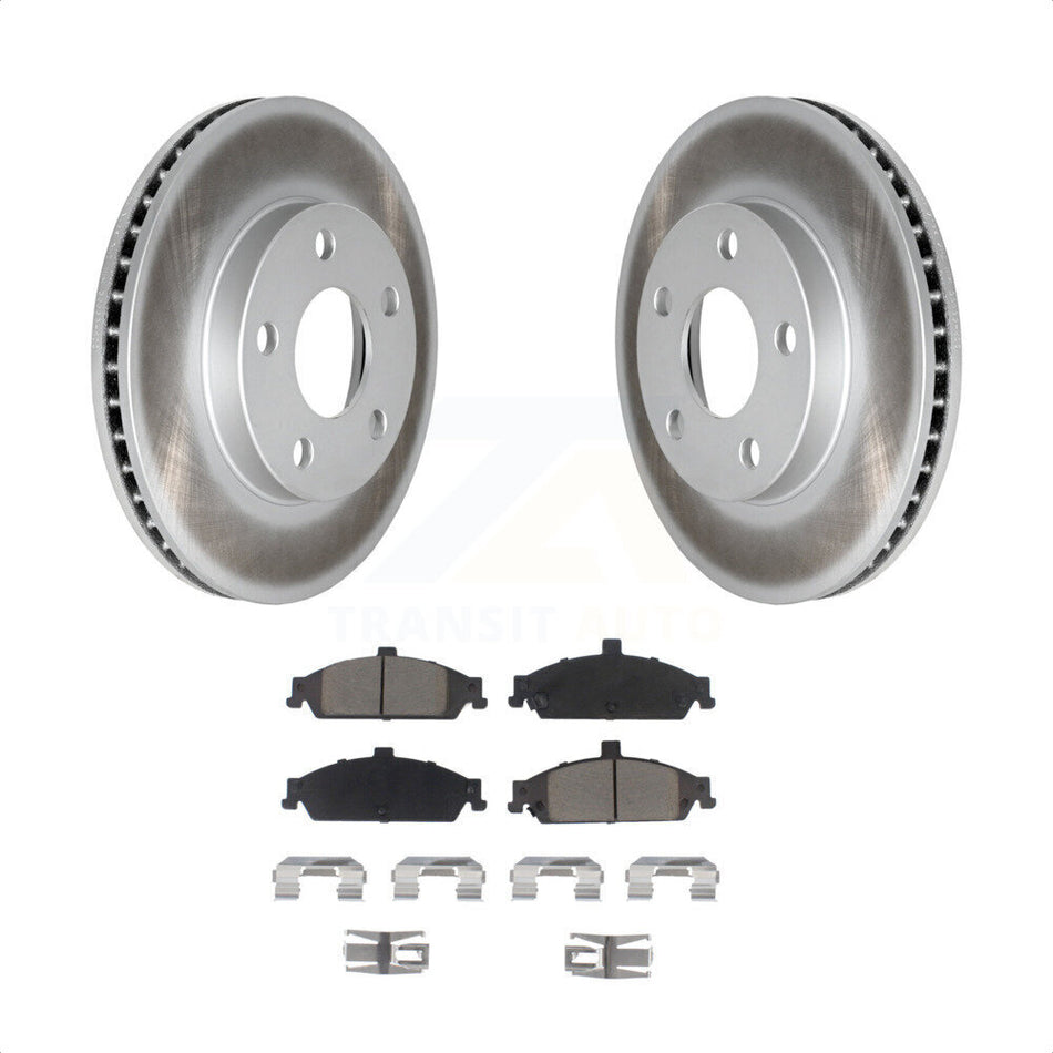 Front Coated Disc Brake Rotors And Ceramic Pads Kit For Chevrolet Pontiac Grand Am Malibu Oldsmobile Alero Classic Cutlass KGC-100569 by Transit Auto