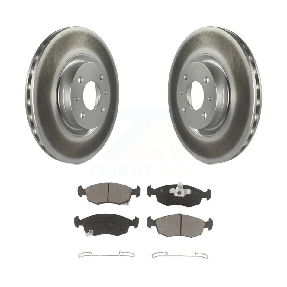 Front Coated Disc Brake Rotors And Ceramic Pads Kit For Fiat 500 KGC-100574 by Transit Auto