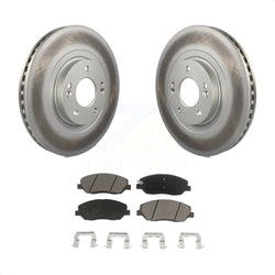 Front Coated Disc Brake Rotors And Ceramic Pads Kit For 2013-2016 Hyundai Santa Fe XL 3.3L KGC-100579