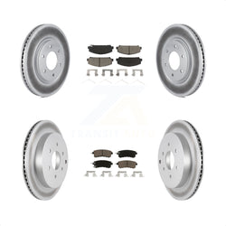 Front Rear Coated Disc Brake Rotors And Ceramic Pads Kit For INFINITI Nissan Armada QX80 QX56 KGC-100599