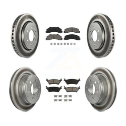 Front Rear Coated Disc Brake Rotors And Ceramic Pads Kit For Ford F-150 KGC-100601