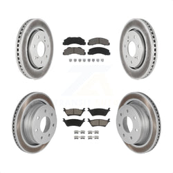Front Rear Coated Disc Brake Rotors And Ceramic Pads Kit For 2012-2014 Ford F-150 With 7 Lug Wheels KGC-100602