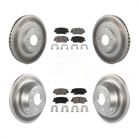 Front Rear Coated Disc Brake Rotors And Ceramic Pads Kit For Hyundai Santa Fe Sport Kia Sorento KGC-100610 by Transit Auto
