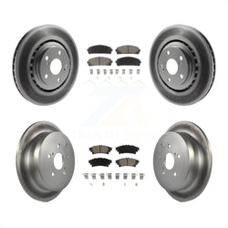 Front Rear Coated Disc Brake Rotors And Ceramic Pads Kit For Toyota Highlander Sienna Lexus RX350 RX450h KGC-100614