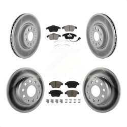 Front Rear Coated Disc Brake Rotors And Ceramic Pads Kit For Volkswagen Passat KGC-100615