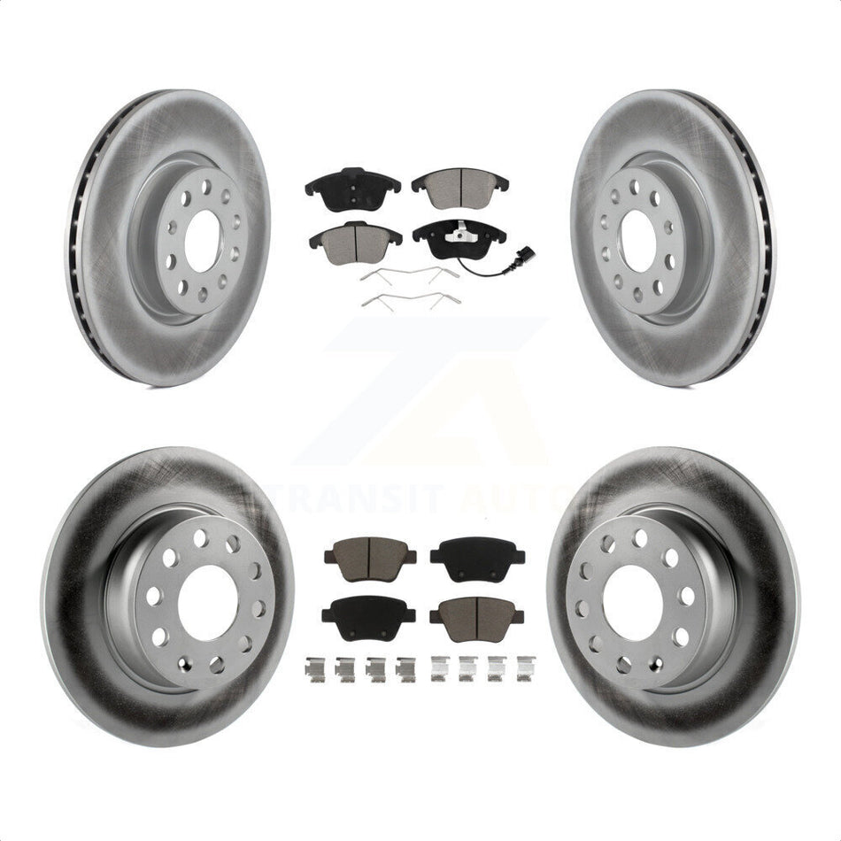 Front Rear Coated Disc Brake Rotors And Ceramic Pads Kit For Volkswagen Passat KGC-100615 by Transit Auto