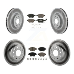 Front Rear Coated Disc Brake Rotors And Ceramic Pads Kit For Volkswagen Beetle GTI KGC-100616