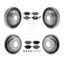 Front Rear Coated Disc Brake Rotors And Ceramic Pads Kit For 2013 Volkswagen Beetle 2.5L With 253mm Diameter Rotor KGC-100618