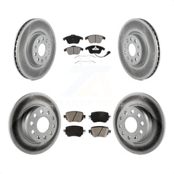 Front Rear Coated Disc Brake Rotors And Ceramic Pads Kit For Volkswagen Passat KGC-100619