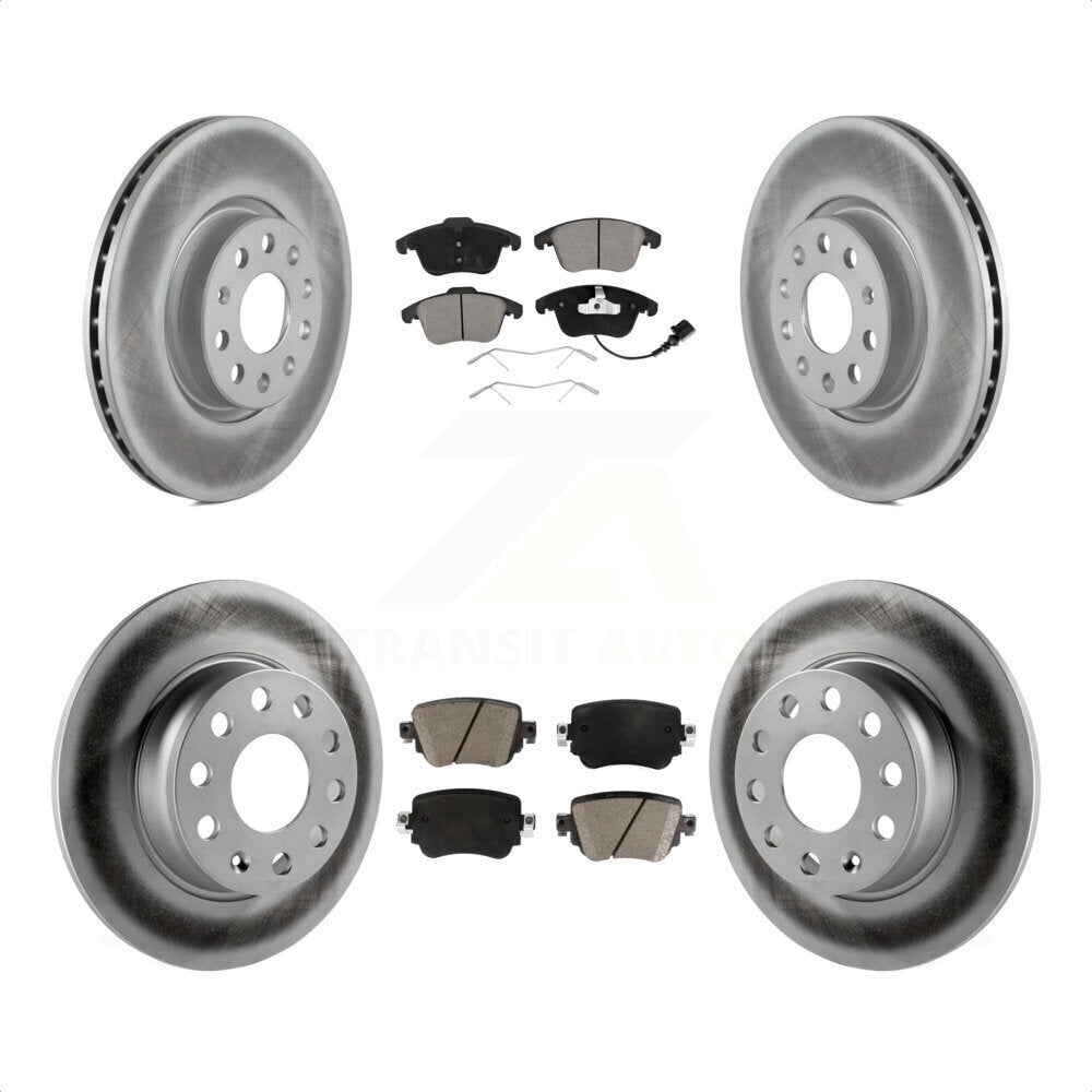 Front Rear Coated Disc Brake Rotors And Ceramic Pads Kit For Volkswagen Passat KGC-100619 by Transit Auto