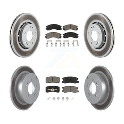 Front Rear Coated Disc Brake Rotors And Ceramic Pads Kit For Mitsubishi Lancer KGC-100625