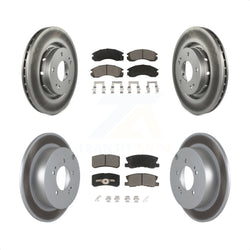 Front Rear Coated Disc Brake Rotors And Ceramic Pads Kit For 2009 Mitsubishi Lancer Ralliart To 03 09 KGC-100626