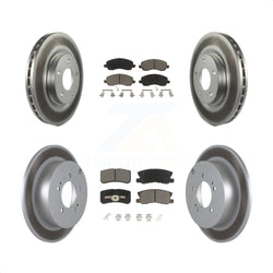 Front Rear Coated Disc Brake Rotors And Ceramic Pads Kit For Mitsubishi Outlander KGC-100631