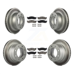 Front Rear Coated Disc Brake Rotors And Ceramic Pads Kit For Dodge Ram 2500 1500 3500 KGC-100635