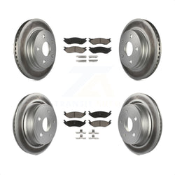 Front Rear Coated Disc Brake Rotors And Ceramic Pads Kit For Dodge Durango Ram 1500 KGC-100636