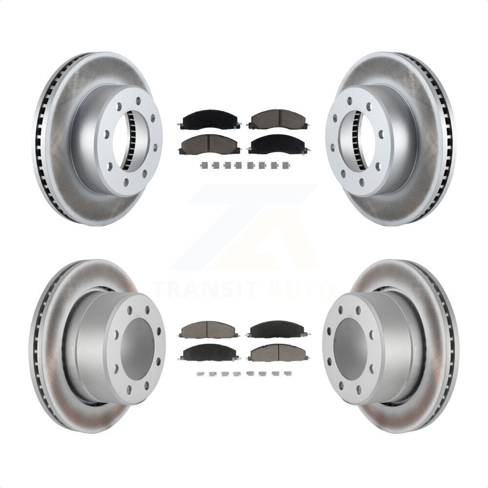 Front Rear Coated Disc Brake Rotors And Ceramic Pads Kit For Ram 2500 3500 1500 Dodge KGC-100637 by Transit Auto