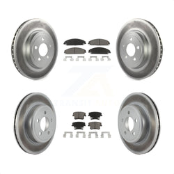 Front Rear Coated Disc Brake Rotors And Ceramic Pads Kit For Dodge Charger Chrysler 300 Challenger Magnum KGC-100638