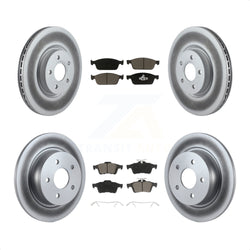 Front Rear Coated Disc Brake Rotors And Ceramic Pads Kit For Ford Escape Connect KGC-100665