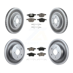 Front Rear Coated Disc Brake Rotors And Ceramic Pads Kit For 2014 Ford Connect 104.8" wheel base KGC-100672