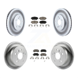 Front Rear Coated Disc Brake Rotors And Ceramic Pads Kit For Toyota Camry Avalon Solara KGC-100676