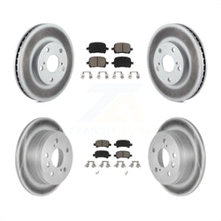 Front Rear Coated Disc Brake Rotors And Ceramic Pads Kit For Toyota Camry Solara KGC-100679